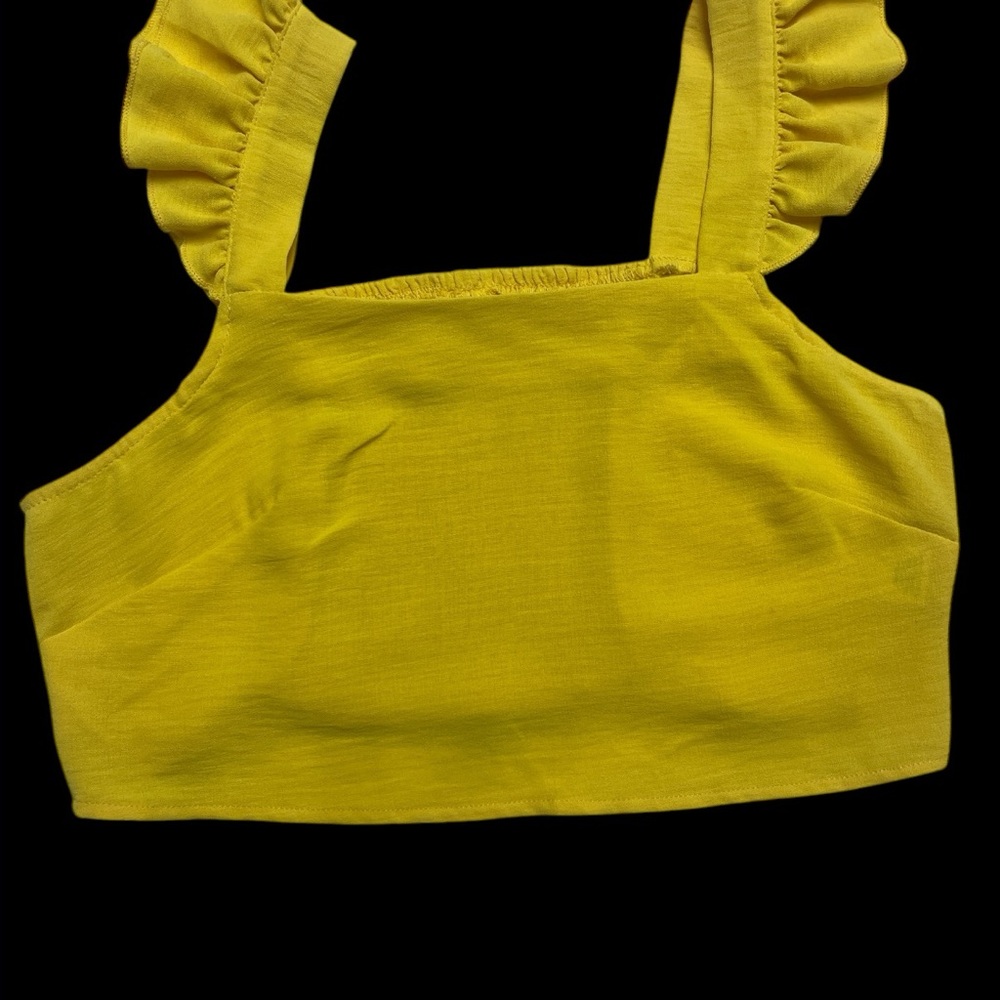 Yellow Ruffled Women's Top